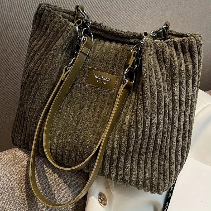Meiduole™ - Sac Cabas Élégant en Velours Côtelé