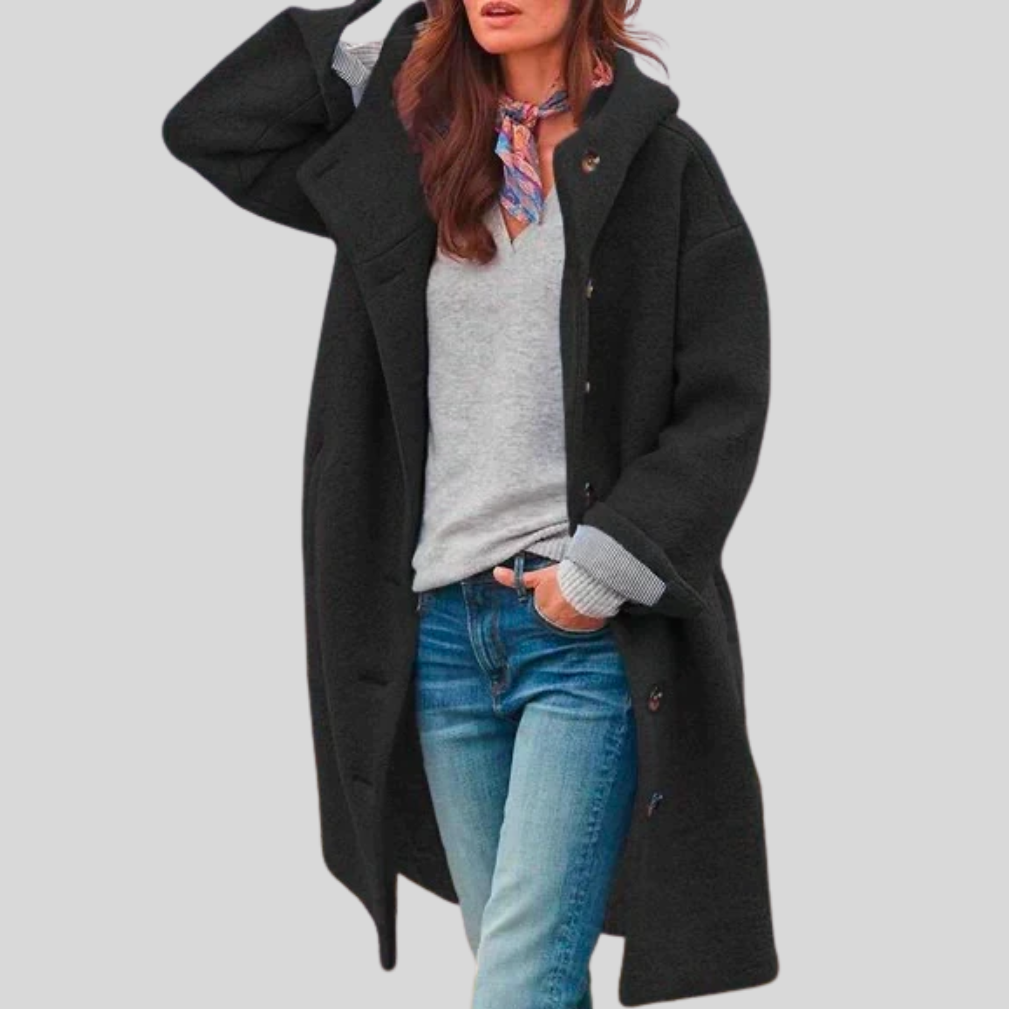 Britt | Manteau à boutons avec capuche