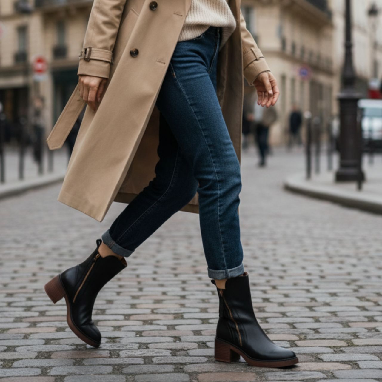 Camille™ | Bottine en Cuir à Talon Confort