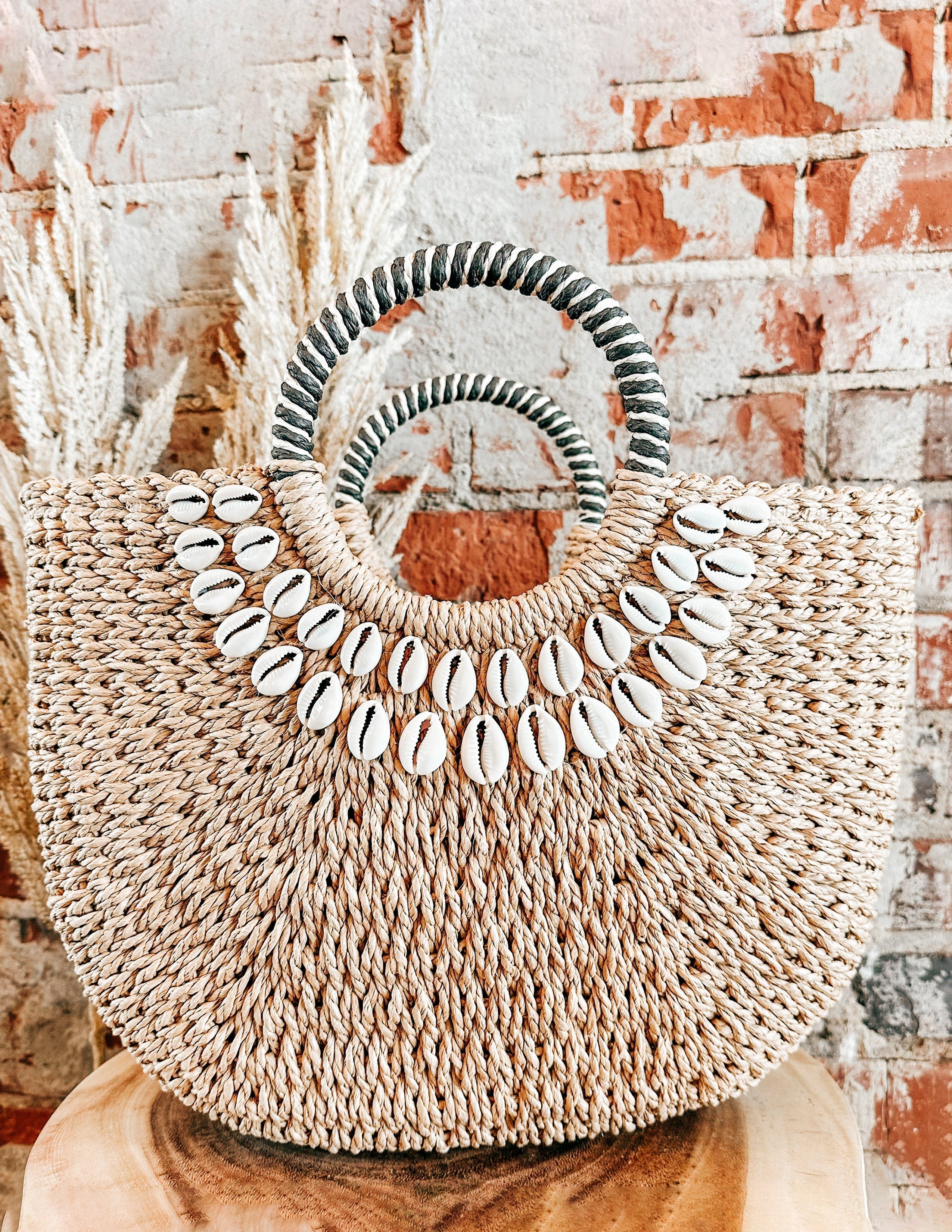Isabella™ - Sac en Paille avec Décor Coquillage et Détails Faits Main