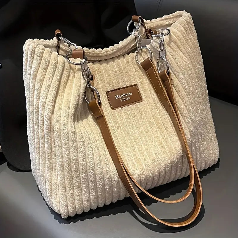 Meiduole™ - Sac Cabas Élégant en Velours Côtelé