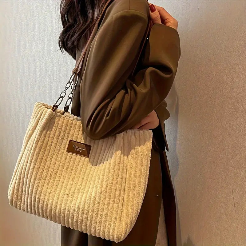 Meiduole™ - Sac Cabas Élégant en Velours Côtelé