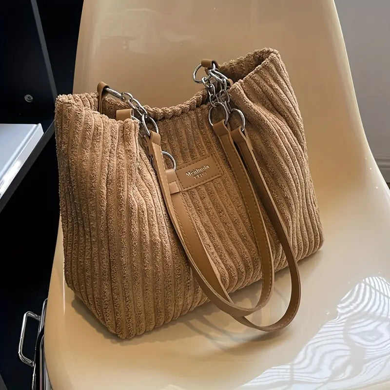 Meiduole™ - Sac Cabas Élégant en Velours Côtelé