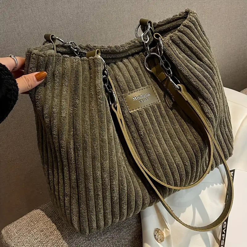 Meiduole™ - Sac Cabas Élégant en Velours Côtelé