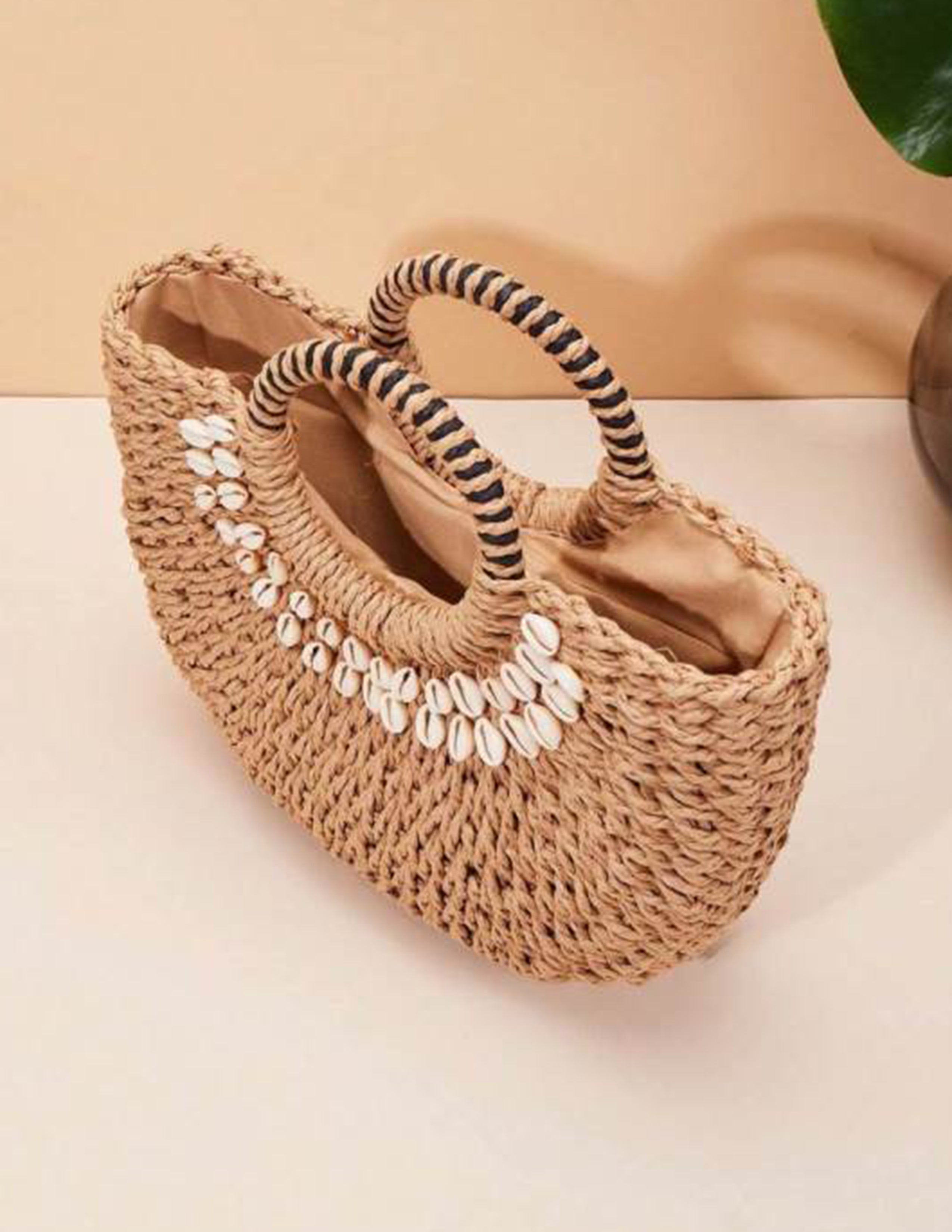 Isabella™ - Sac en Paille avec Décor Coquillage et Détails Faits Main