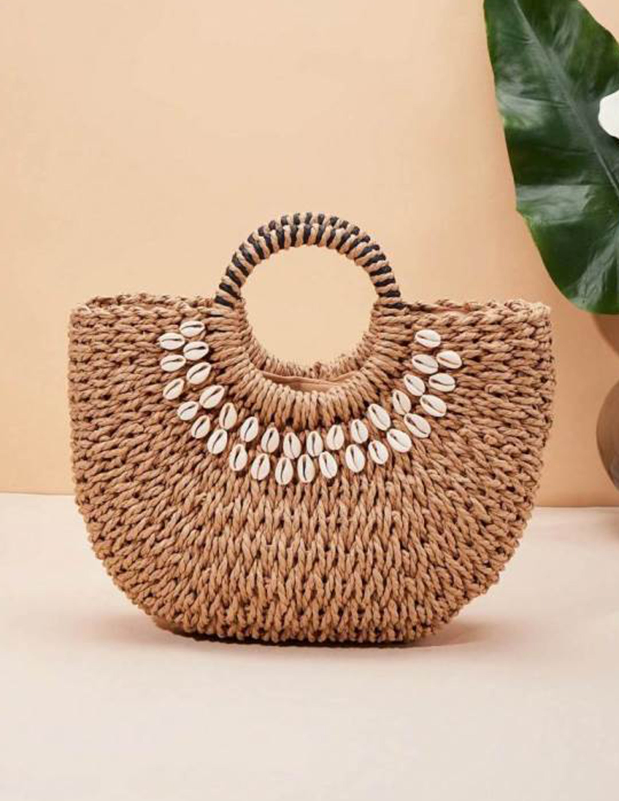Isabella™ - Sac en Paille avec Décor Coquillage et Détails Faits Main