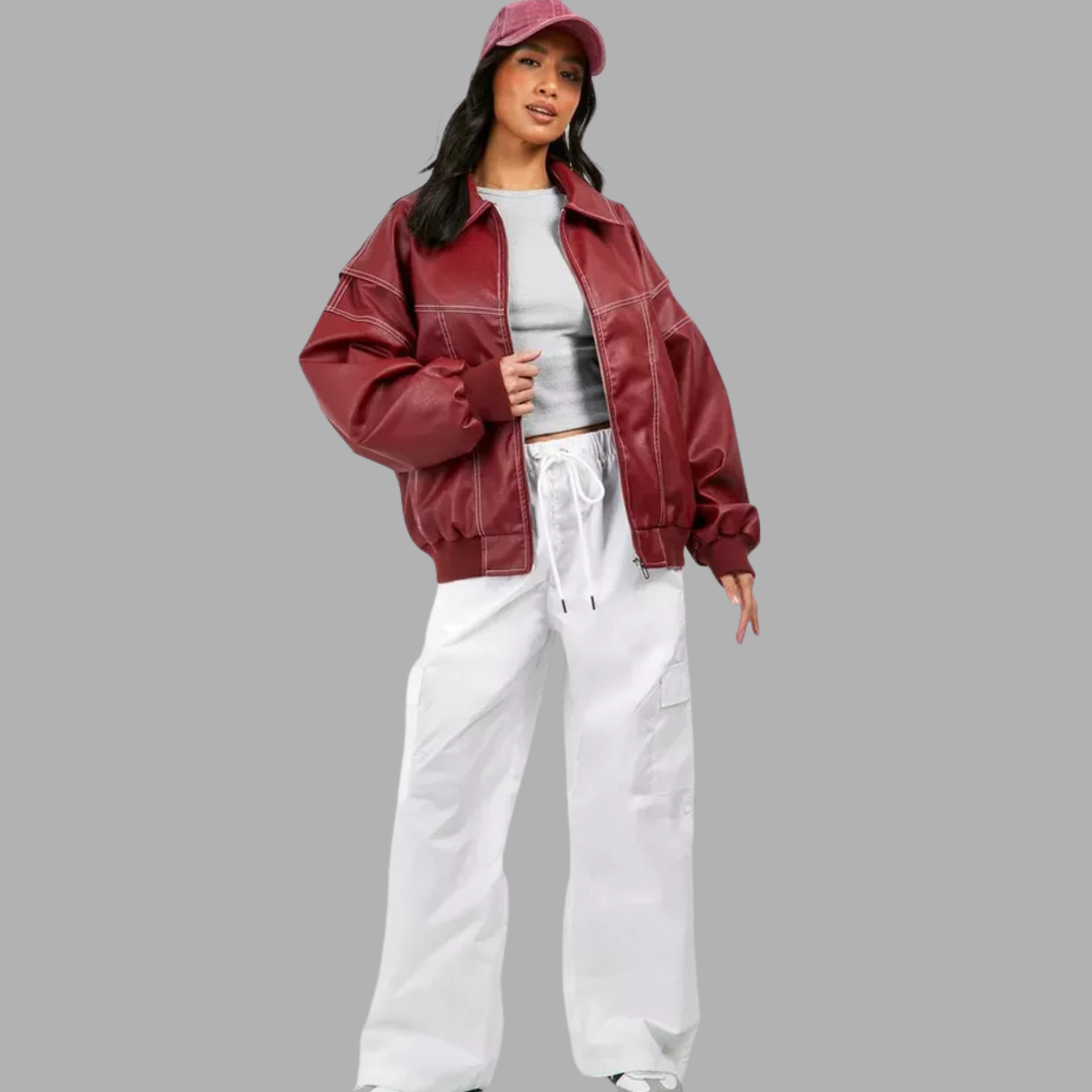 Marja | Veste bomber décontractée grande taille avec détails brodés