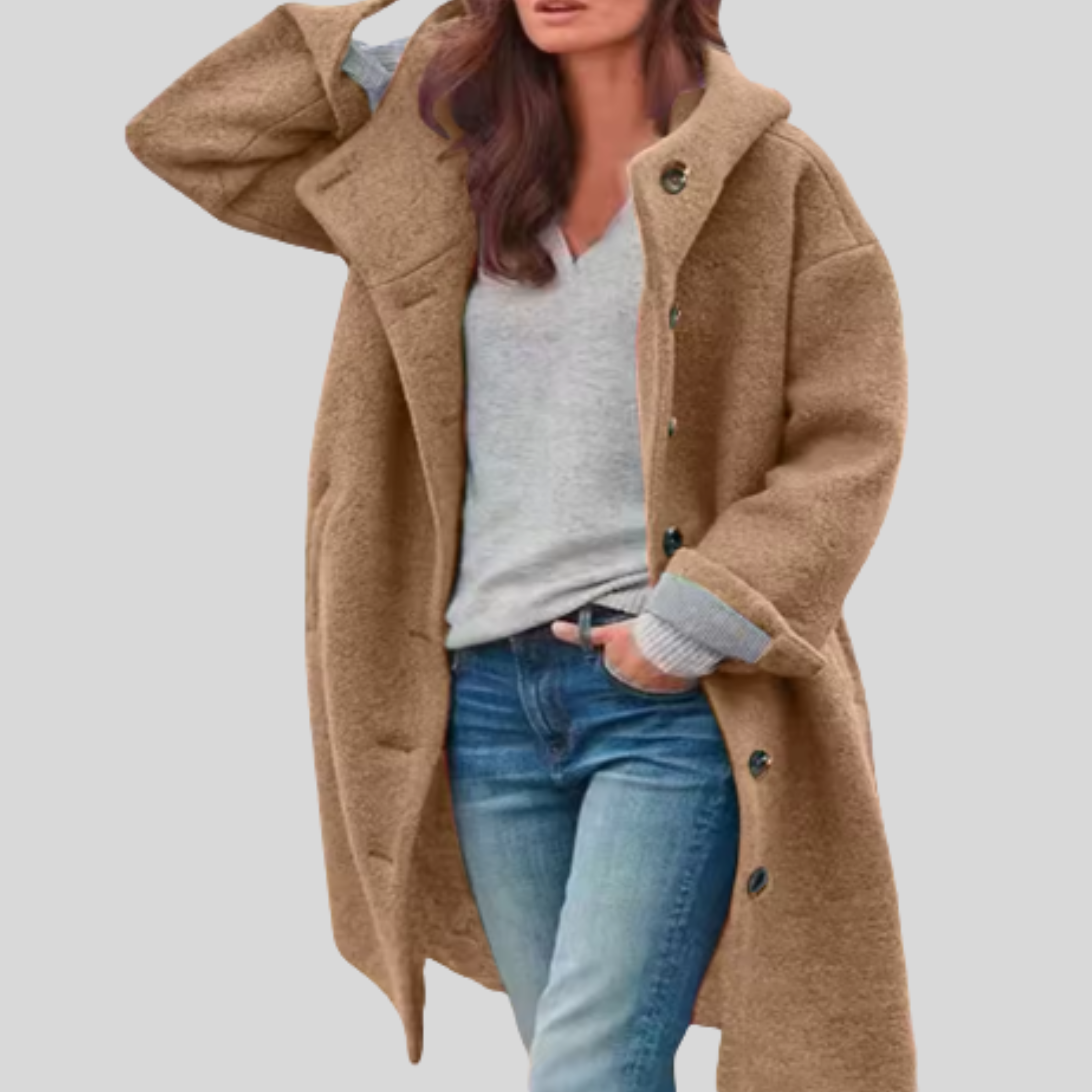 Britt | Manteau à boutons avec capuche