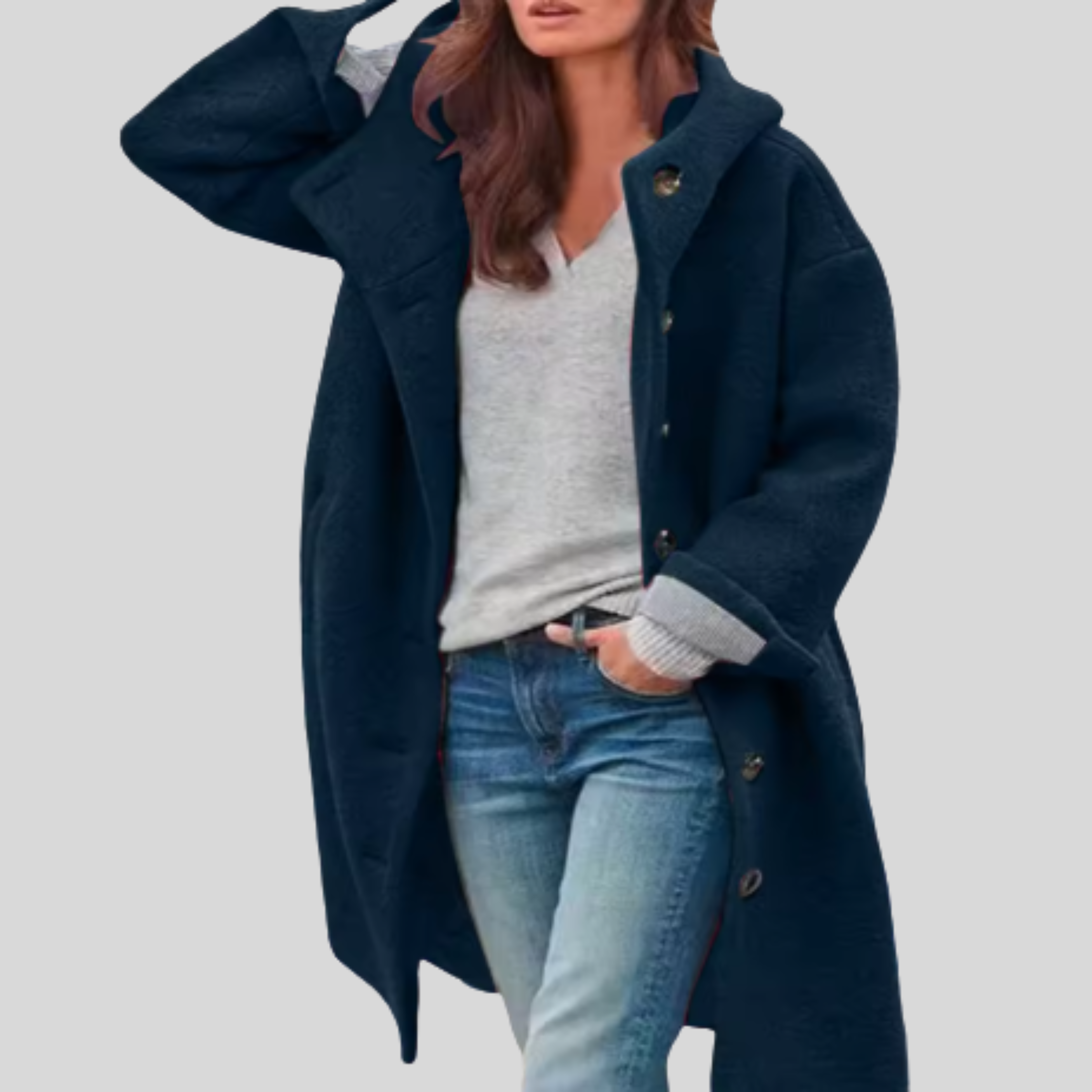 Britt | Manteau à boutons avec capuche